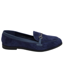 Navy blue loafers for women 8742 Blue
