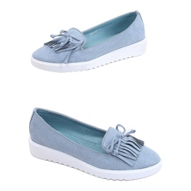 Blue loafers with fringes 6429 Blue