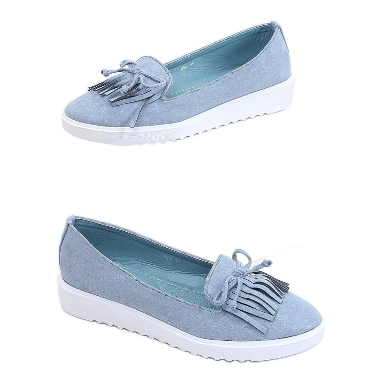 Blue loafers with fringes 6429 Blue