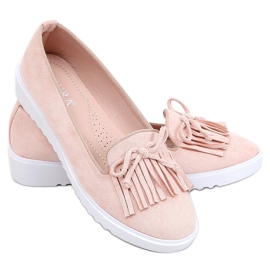 Pink fringed moccasins 6429 Pink