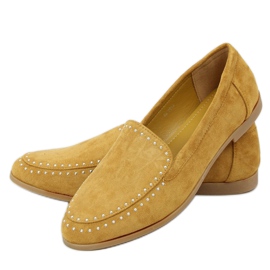 Moccasins with studs mustard 4322 Yellow