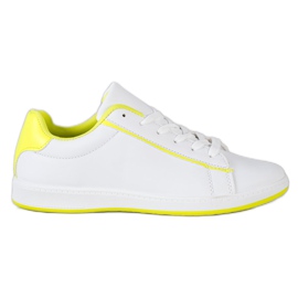 SHELOVET Low-top Sneakers With Eco Leather white yellow SHELOVET Low-top Sneakers With Eco Leather white yellow