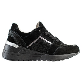 Evento Snake Print Leather Sneakers black
