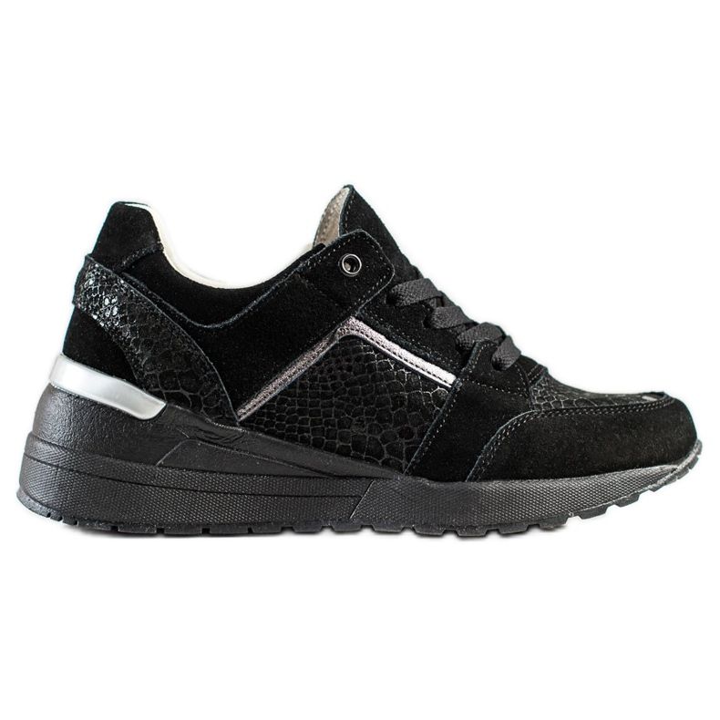 Evento Snake Print Leather Sneakers black
