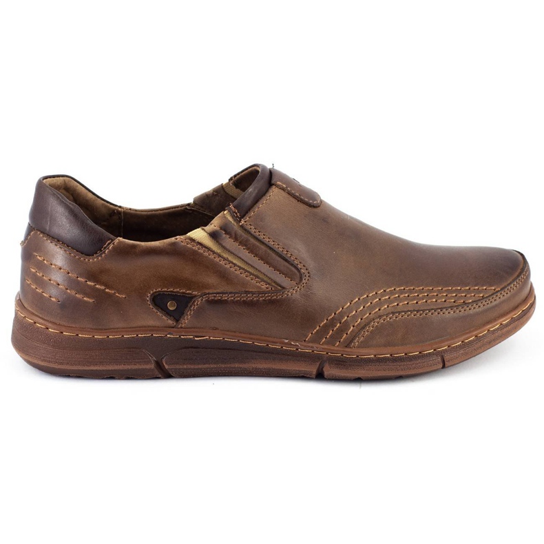 Polbut Men's slip-on shoes J51 brown