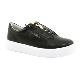 Filippo Stylish Black Leather Sneakers DP2041/21 BK Black