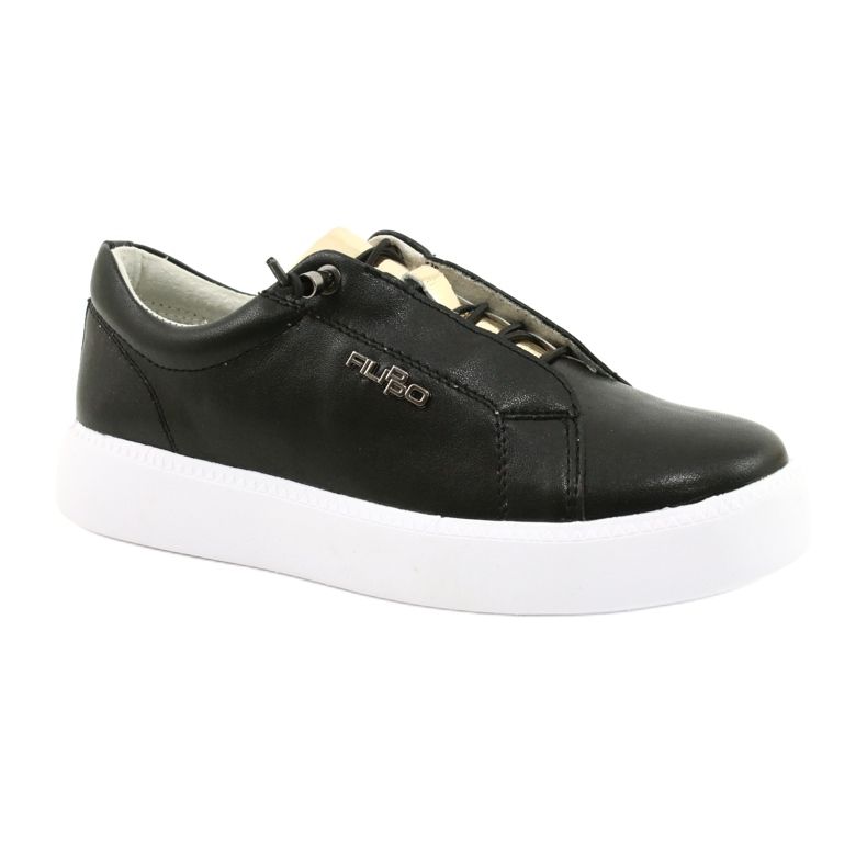 Filippo Stylish Black Leather Sneakers DP2041/21 BK Black