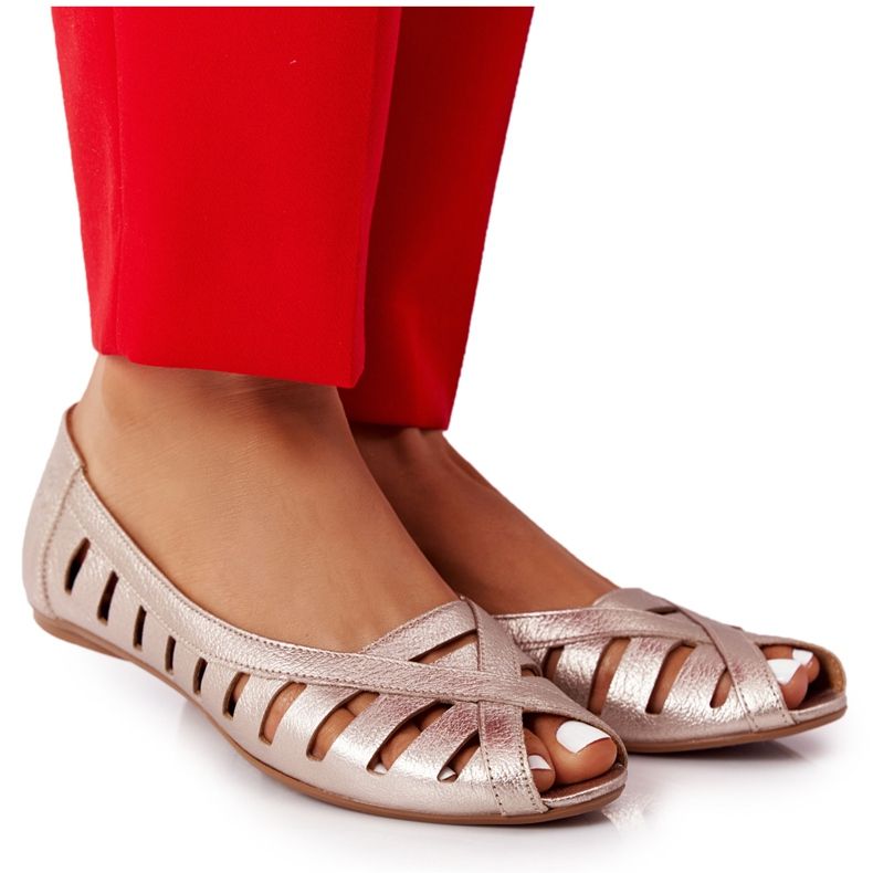 Leather Maciejka Golden Ballerinas 04506-25 Leather Maciejka Golden Ballerinas 04506-25