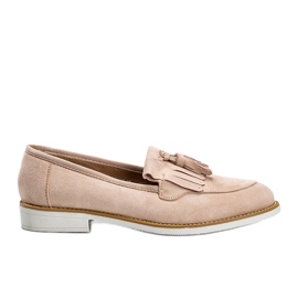 Beige suede shoes with Lorena fringes