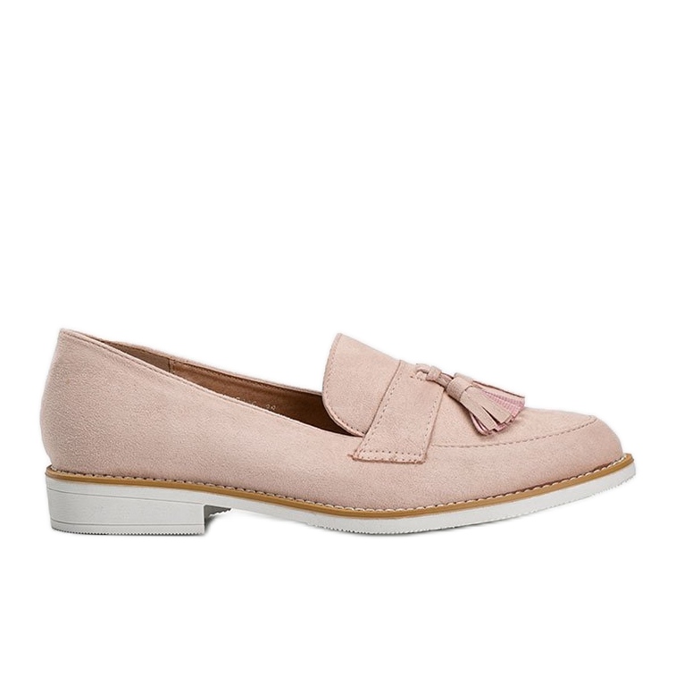Beige suede shoes with Denisse fringes
