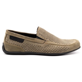 Polbut Men's leather loafers 2105P olive green Polbut Men's leather loafers 2105P olive green