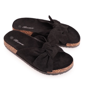 PB2 Children's Black Slippers On Black Little Wendy