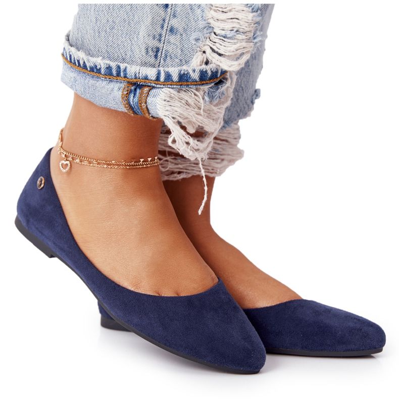 Suede ballerinas Sergio Leone BL622 Navy blue