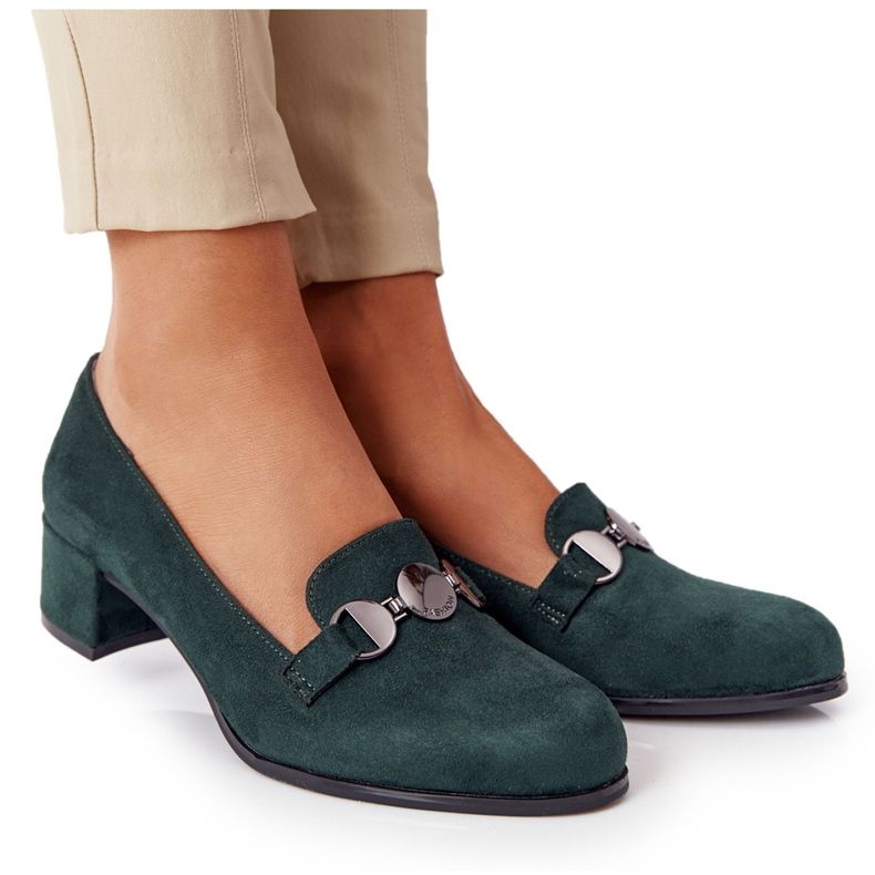 Suede Pumps On Heel Sergio Leone PB148 Green