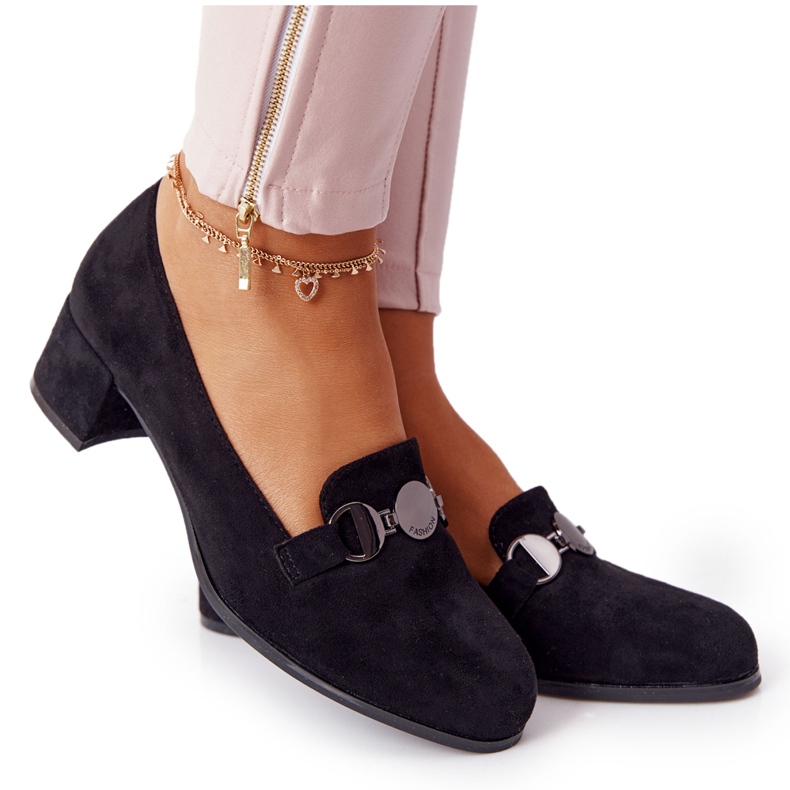 Suede Pumps On Heel Sergio Leone PB148 Black
