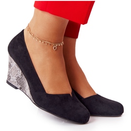 Pumps On Wedge Sergio Leone PB767 Snake Black
