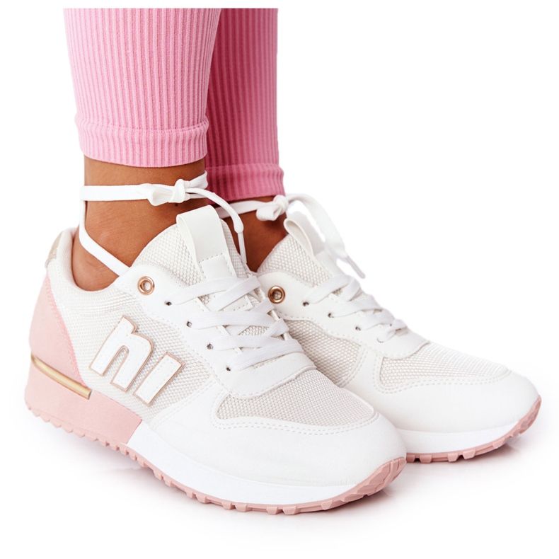 Women's sports shoes Sneakers White and Pink Maddie