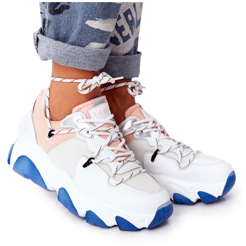 Sports shoes with large soles GOE HH2N4034 White-Pink