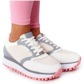 Leather Sports Shoes On the Platform GOE HH2N4008 White multicolored