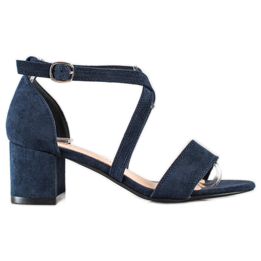 Navy blue sandals with straps by Sergio Leone - Fashionable Shoes Navy blue sandals with straps by Sergio Leone - Fashionable Shoes