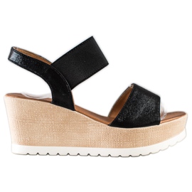Seastar Glowing Sandals On Wedge black Seastar Glowing Sandals On Wedge black