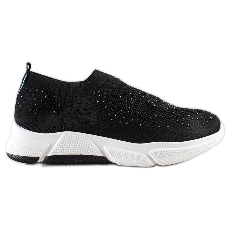 Bella Paris Slip-on Sneakers With Crystals black Bella Paris Slip-on Sneakers With Crystals black