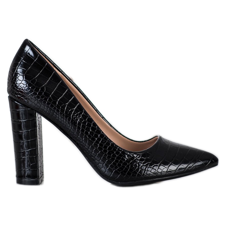 Diamantique Snake Print Pumps black
