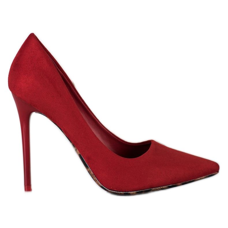 Diamantique Sexy Suede Heels red