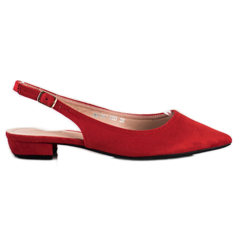 Lovery Suede Sandals With An Open Heel red