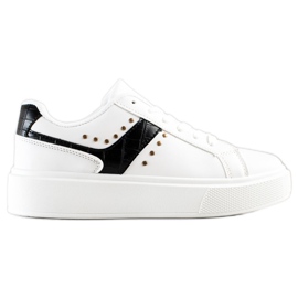 SHELOVET Casual Eco Leather Sneakers white black SHELOVET Casual Eco Leather Sneakers white black