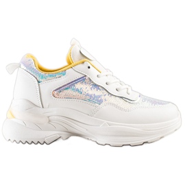 SHELOVET Sneakers With Sequins white SHELOVET Sneakers With Sequins white