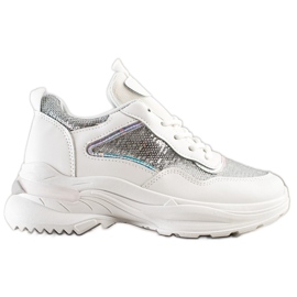 SHELOVET Sneakers With Sequins white