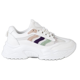 SHELOVET Sneakers With Colorful Stripes white