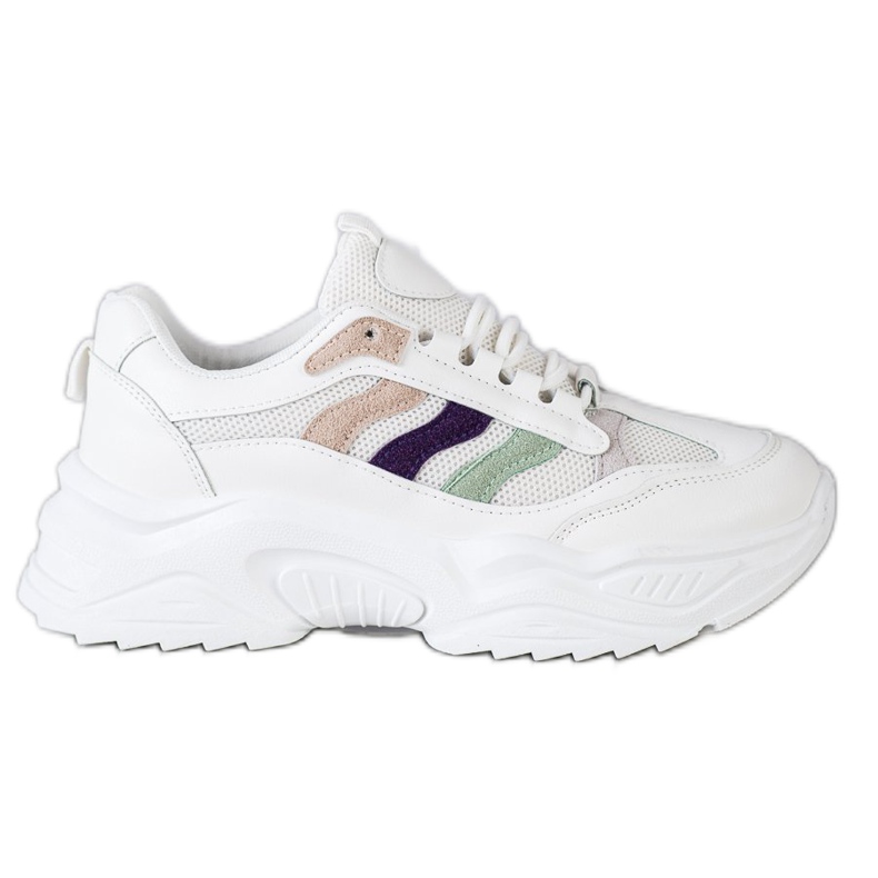 SHELOVET Sneakers With Colorful Stripes white