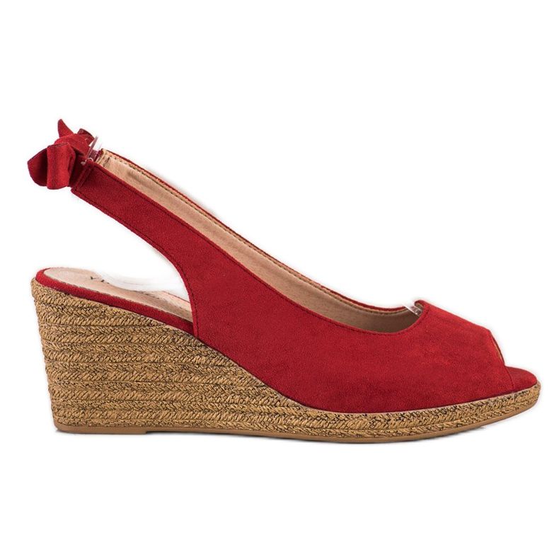 Slip-on sandals on the VINCEZA wedge red