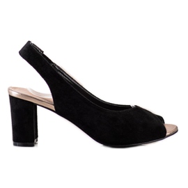 Evento Suede Sandals On A Bar black