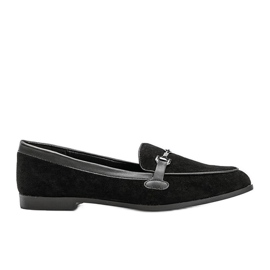 Black loafers in eco suede from Juliette