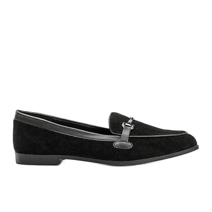 Black loafers in eco suede from Juliette