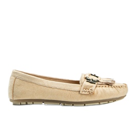 Beige eco-suede loafers from Maia