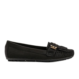 Black eco-suede loafers from Maia