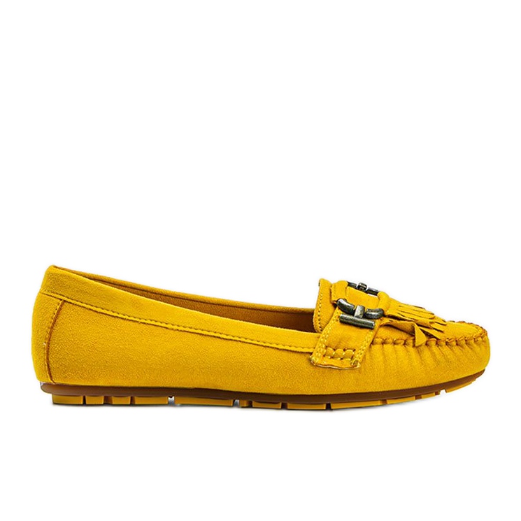 Yellow eco-suede loafers from Maia