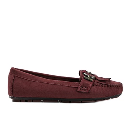 Maroon eco-suede loafers from Maia red