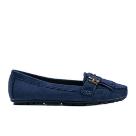 Navy blue eco-suede loafers from Maia Navy blue eco-suede loafers from Maia