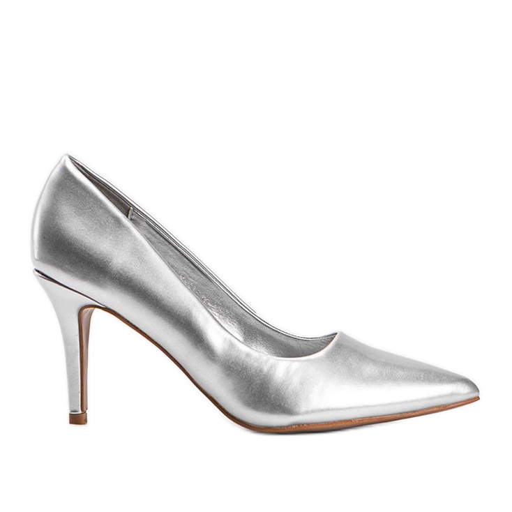 Silver pumps in eco-leather Ally