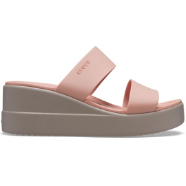 Crocs Women's Slippers Brooklyn Mid Wedge Pink-Beige 206219 6RL Crocs Women's Slippers Brooklyn Mid Wedge Pink-Beige 206219 6RL