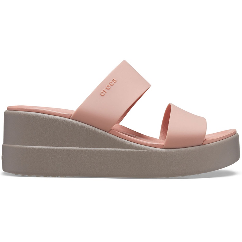 Crocs Women's Slippers Brooklyn Mid Wedge Pink-Beige 206219 6RL Crocs Women's Slippers Brooklyn Mid Wedge Pink-Beige 206219 6RL