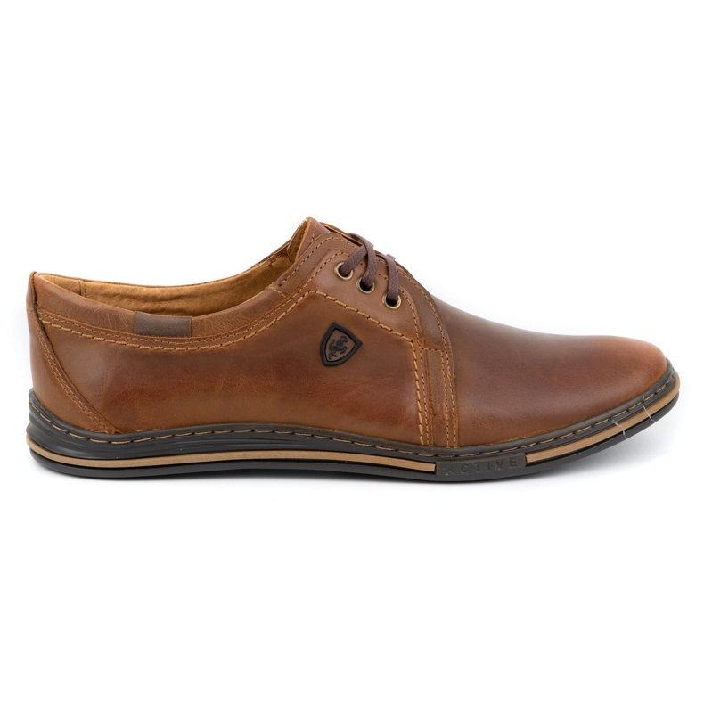 Polbut Leather shoes for men 343 camel brown