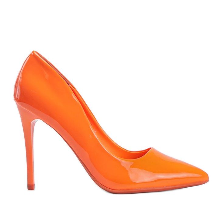 Orange lacquered heels from Angela