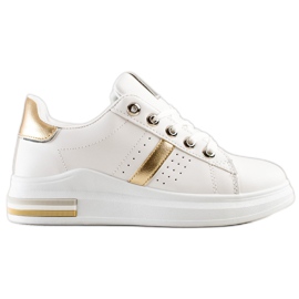 SHELOVET Sports Sneakers white golden