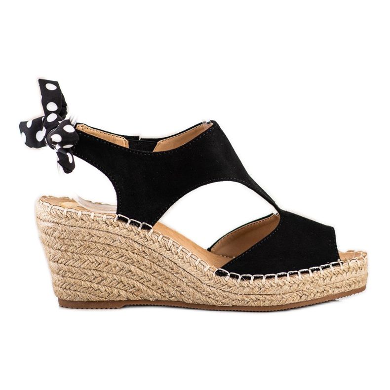 Evento Espadrilles Sandals With Bow black